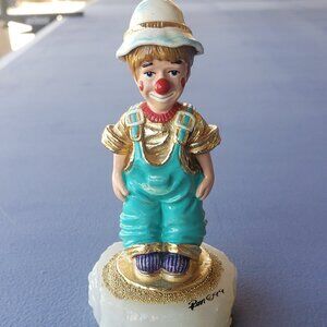 Ron Lee  Personally Signed Rascal Boy Clown Figurine - Vintage 1999